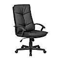 Elama Tufted Faux Leather High-Back Adjustable Office Chair, Black