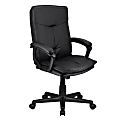 Elama Tufted Faux Leather High-Back Adjustable Office Chair, Black