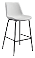Zuo Modern Byron Bar Chair, White/Black