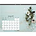 Rediform Romantic Desk Pad - Julian Dates - Monthly - 1 Year - January 2021 till December 2021 - 1 Month Single Page Layout - Desk Pad - Floral - Fiber