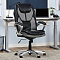 Serta® Works Bonded Leather/Mesh High-Back Office Chair, Opportunity Gray/Silver 1 thumbnail image