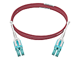 Tripp Lite 2M 10 Gb Duplex Multimode 50/125 OM4 LSZH Fiber Patch Cable (LC/LC), Push/Pull Tabs, Magenta, 2 m (6.5 ft.)