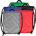 Trailmaker Drawstring Backpacks, Black/Blue/Red/Gray/Green, Set Of 48 Backpacks