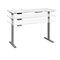 Bush Business Furniture Move 60 Series 60"W x 24"D Height Adjustable Standing Desk, White/Cool Gray Metallic, Standard Delivery
