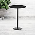 Flash Furniture Round Bar-Height Table, 43-1/8"H x 30"W x 30"D, Black
