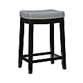 Linon Walker Backless Faux Leather Counter Stool, Black/Grey 1 thumbnail image