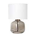 Simple Designs Glass Table Lamp, 13-3/4"H, White Shade/Smoke Gray Base 1 thumbnail image