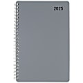 2025 Office Depot Weekly/Monthly Appointment Book, 4" x 6", Silver, January To December, OD710430