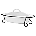 Gibson Elite Gracious Dining 2-Piece Stoneware Oval Bakeware, White 1 thumbnail image