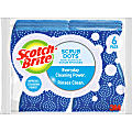 Scotch-Brite Scrub Dots Non-Scratch Sponge - 4.8" Height x 6.5" Width x 2.5" Depth - 24/Carton - Blue