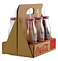 Coca-Cola Classic 6-Piece Drinking Glass Bottle Set, 15 Oz, Clear/Red