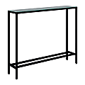 SEI Furniture Darrin Mini Console Table With Mirrored Glass Top, 30"H x 36"W x 8"D, Silver