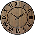 Infinity Instruments Wine Barrel 24" Round Wall Clock, Brown 1 thumbnail image