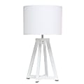 Simple Designs Interlocked Triangular Table Lamp, 19-1/8"H, White Shade/White Base