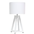 Simple Designs Interlocked Triangular Table Lamp, 19-1/8"H, White Shade/White Base 1 thumbnail image