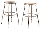 National Public Seating Adjustable Hardboard Science Stools, 19 - 26-1/2"H, Gray, Pack Of 2 Stools 1 thumbnail image