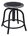 National Public Seating® 18” - 24” Height Adjustable Swivel Stool, Black Steel Seat, Black Frame, Set Of 2 1 thumbnail image