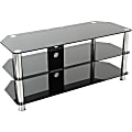 AVF SDC1000CM-A: Classic - Corner Glass TV Stand with Cable Mangement - Up to 50" Screen Support - 231.49 lb Load Capacity - 3 x Shelf(ves) - 19.7" Height x 39.4" Width x 16.5" Depth - Tempered Glass, Stainless Steel - Black, Chrome 1 thumbnail image