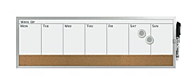 Board Dudes 23" x 7-1/2" Aluminum-Frame Magnetic Dry Erase Weekly Planner Combo