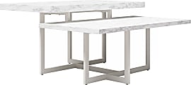 CosmoLiving by Cosmopolitan Brielle Coffee Table, 18-3/16"H x 35-7/16"W x 36"D, White Faux Marble/White