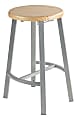 National Public Seating Titan Stool, 24", Natural Wood/Gray 1 thumbnail image