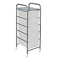 Honey Can Do Rolling Storage Cart, 5 Drawers, 38” x 17-3/4”, Chrome