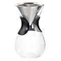 Mr. Coffee Verduzco 1-Liter Glass Pour Over Coffee Maker With Fine Mesh Filter, Clear/Black