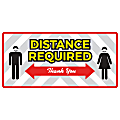 Alliance Social Distance Floor Graphics, 8" x 17", Distance Required - Thank You, Set Of 25