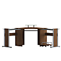 Flash Furniture 96"W Corner Computer Desk With CPU Cart, Teak 1 thumbnail image