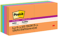 Post-it Super Sticky Notes, 8 Pads, 1 7/8 in x 1 7/8 in, 2x the Sticking Power, School Supplies and Office Products, Sticky Notes  - 6228SSAU 1 thumbnail image