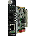 Perle C-1110-M2ST2 - Fiber media converter - GigE - 10Base-T, 1000Base-LX, 100Base-TX, 1000Base-T - RJ-45 / ST multi-mode - up to 1.2 miles - 1310 nm - for Perle MCR1900-AC, MCR1900-DAC, MCR1900-DC, MCR1900-DDC