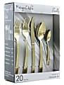 MegaChef Baily 20-Piece Stainless-Steel Flatware Set, Light Gold