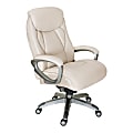 Serta® Works Mesh/Bonded Leather High-Back Office Chair With Smart Layers Technology, Inspired Ivory/Silver