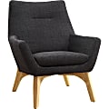 Lorell® Quintessence Upholstered Side Chair With Lumbar Support, Black/Natural