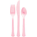 Amscan Boxed Heavyweight Cutlery Assortment, New Pink, 200 Utensils Per Pack, Case Of 2 Packs
