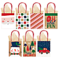 Amscan Christmas Oh What Fun Small Vertical Gift Bags, 5-1/4"H x 4-1/2"W x 2-3/4"D, Assorted Colors, Pack Of 28 Bags