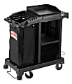 Suncast Commercial® Plastic Cart, Sub-Compact Cleaning, 46-5/8"H x 23-1/4"W x 43-7/16"D, Black