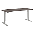 Bush Business Furniture Move 80 Series 72"W x 30"D Height Adjustable Standing Desk, Cocoa/Cool Gray Metallic, Premium Installation