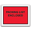 Office Depot® Brand "Packing List Enclosed" Envelopes, Full Face, Red, 4 1/2" x 6" Pack Of 1,000