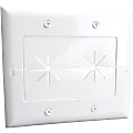 DataComm 45-0027-WH 2-Gang Split Plate with Flexible Opening ((White) - 2-gang - White