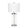 Lalia Home Entrapped Glass Table Lamp, 28"H, White Shade/Brushed Nickel Base 1 thumbnail image