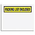 Tape Logic® "Packing List Enclosed" Envelopes, Panel Face, Yellow, 5 1/2" x 10" Pack Of 1,000