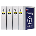 Avery® Economy View 3 Ring Binders, 2" Round Rings, White, Pack Of 4 1 thumbnail image