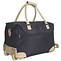 Vineyard Wheeled Duffel, 13 1/2"H x 20"W x 10"D, Black/Beige 1 thumbnail image