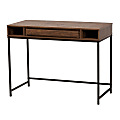 Baxton Studio Contemporary 40"W 1-Drawer Writing Desk, Walnut Brown 1 thumbnail image