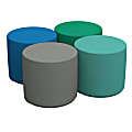 SoftScape 18" Round Ottomans, 16"H, Assorted Contemporary Colors, Set Of 4 Ottomans 1 thumbnail image