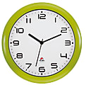 Alba Silent Round Wall Clock, 12" Diameter, Green