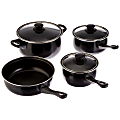 Gibson Home Chef Du Jour 7-Piece Cookware Set, Black