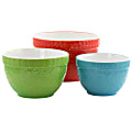 Gibson Abbey 3-Piece Nesting Bowl Set, Assorted Colors
