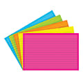 Top Notch Teacher Products® Brite Lined Index Cards, 4" x 6", Assorted Colors, 75 Cards Per Pack, Case Of 6 Packs